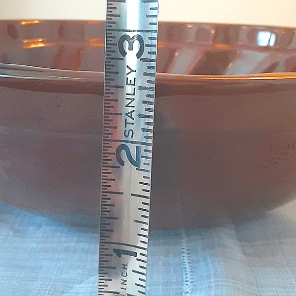 Pottery by Kathy bowl, redware pottery with manganese marks - Picture 5 of 5